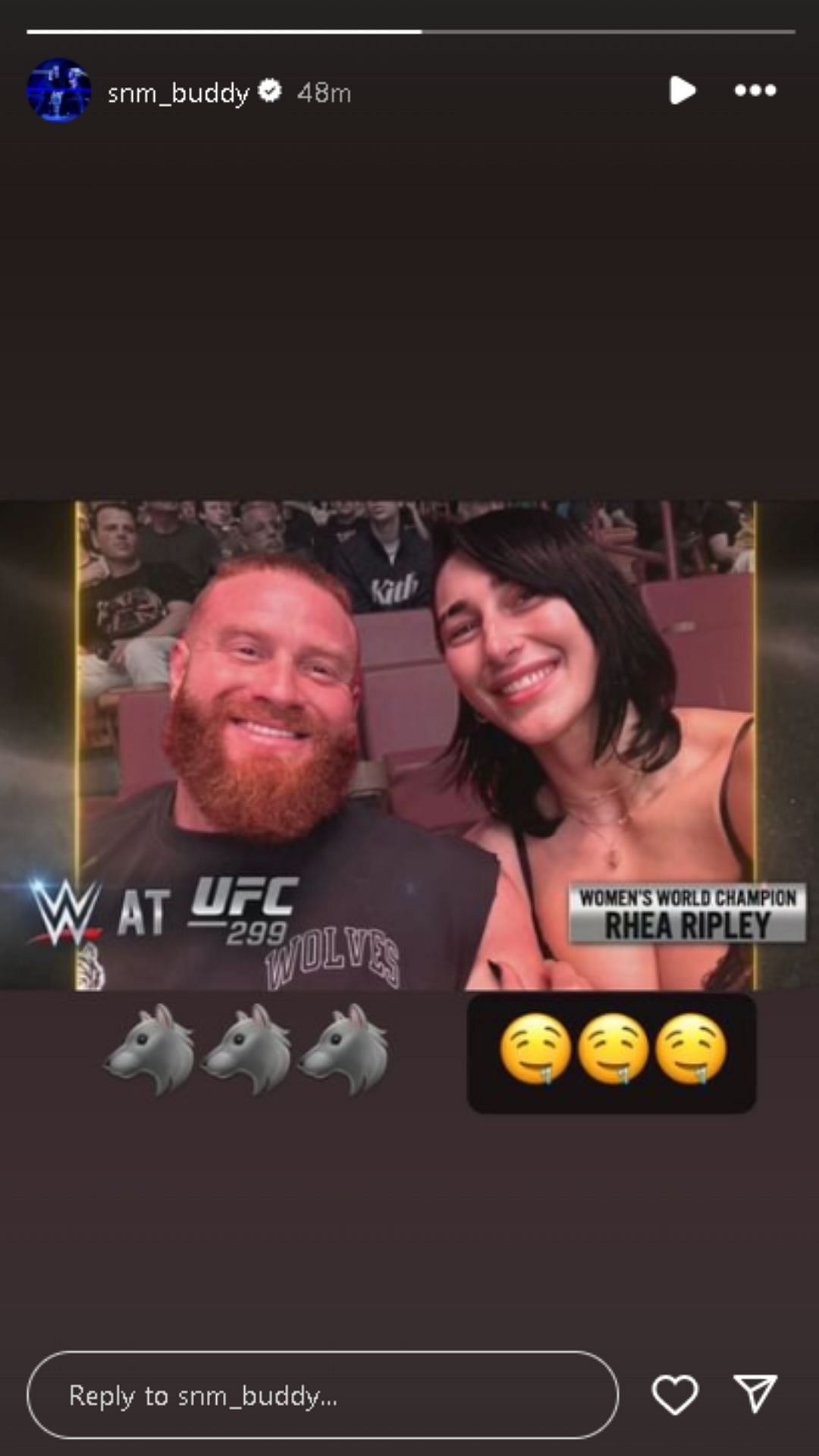 A screenshot of Buddy Matthew's Instagram Story.